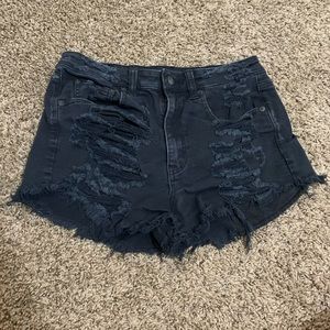 American Eagle Black Distressed Shorts Size 8